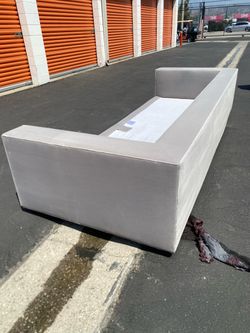 Restoration Hardware Modern Light Gray Upholstered Sofa