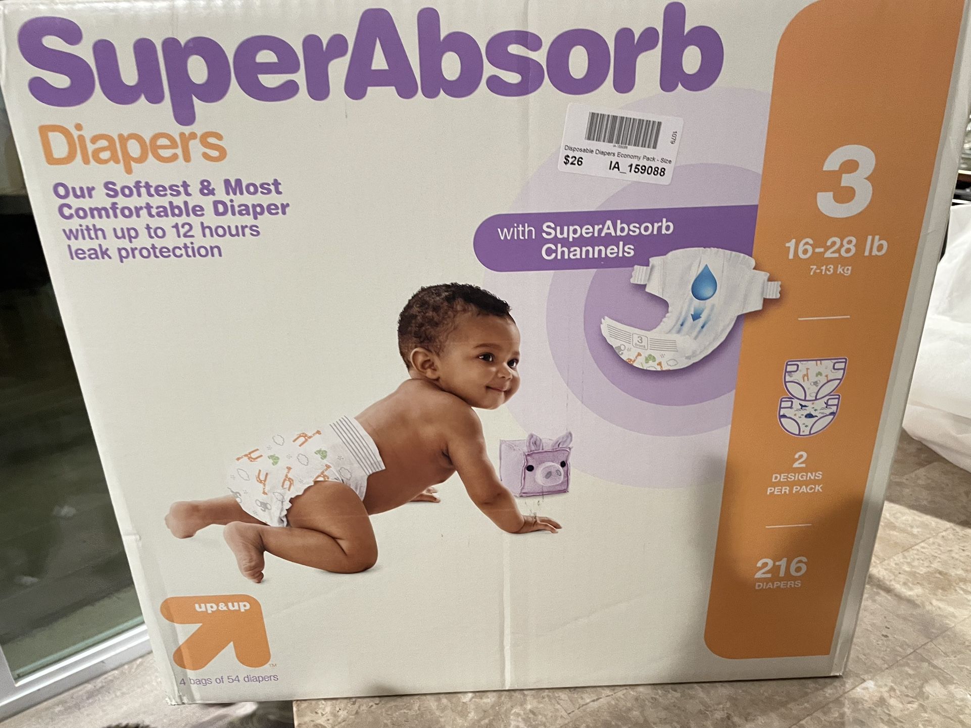 216 Diapers Size 3 (Targets Brand)