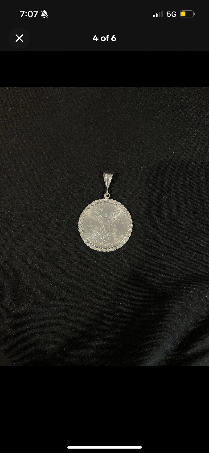 925 Sterling Silver Bezel Mexican 1 Oz Moneda Libertad CZ CENTENARIO Coin Medal