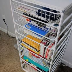 White Wire Basket Organizer 