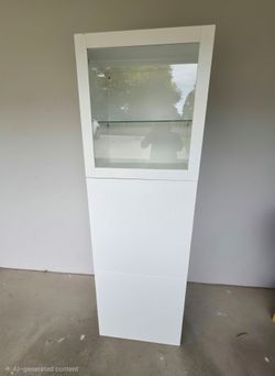 White Display Cabinet with Glass Doors