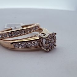10K Gold & Diamonds Wedding Set
