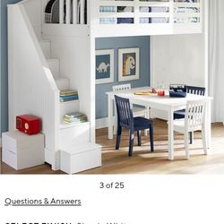 Pottery Barn Bunk Bed W/  Stairs And Brand New Bed 