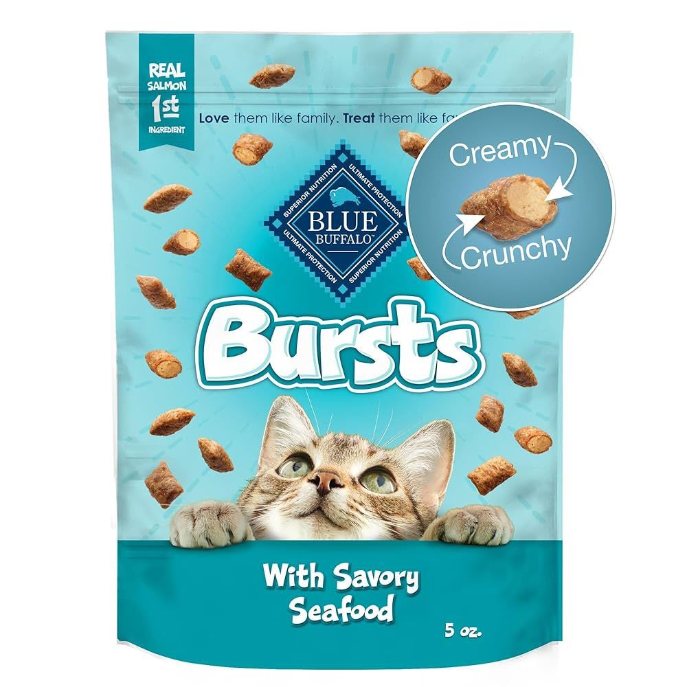 Blue Buffalo Bursts Crunchy & Creamy Cat Treats, Great for Training, Savory Seafood, 5OZ $1.99