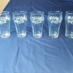 SET OF 5 VINTAGE COCA-COLA GLASS CUPS