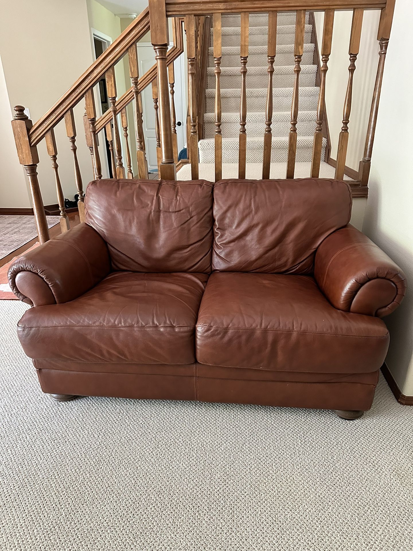 Leather Loveseat 