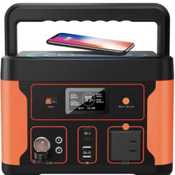 600W Solar Generator, 550Wh LiFePO4 Battery Pack, 110V AC Outlets, DC and USB ports, Pure Sine Wave PowerHouse With LED light for Outdoor Travel Campi