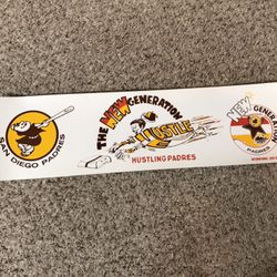 San Diego Padres Vintage Bumper Sticker Baseball