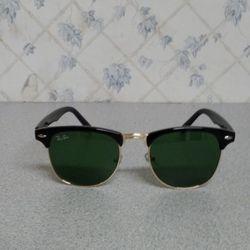 Rayban Black & Gold Clubmaster Sunglasses