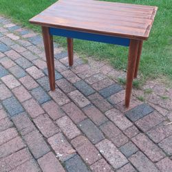 Handcrafted colonial maple & cobalt table