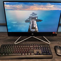 HP 22" Touchscreen All-in-One Desktop, Ryzen 3 3250U, 8GB RAM, 1TB HDD, Black, Windows 11 Model# 22-DF0023W