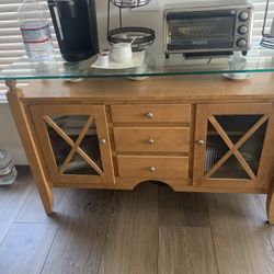 Glass Top Buffet Table  *** LOWERED PRICE