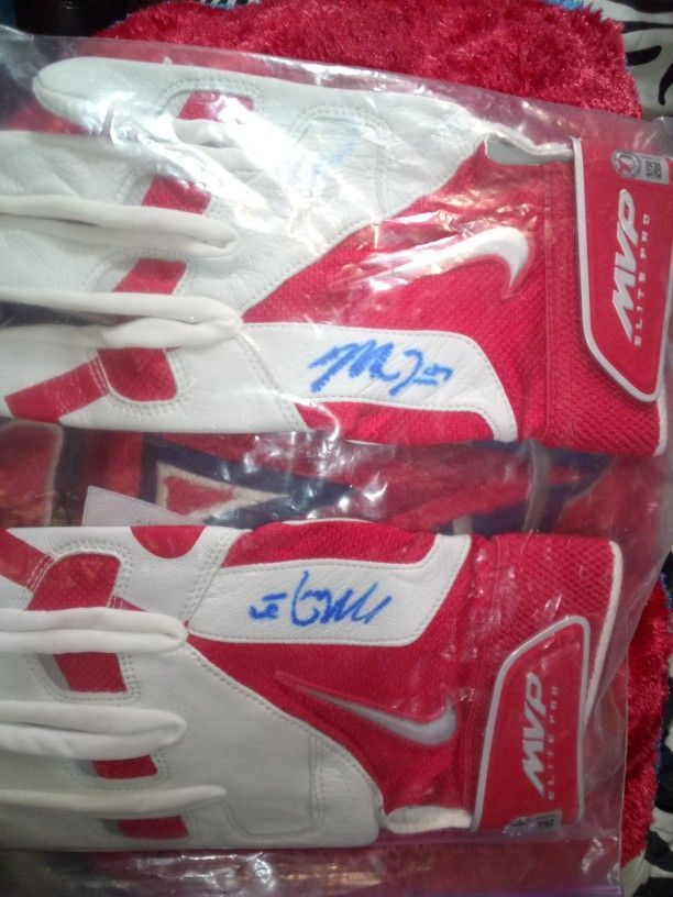 Angels Baseball Foundation Mike Trout Authenticated Autographed Baseball And Batting Gloves