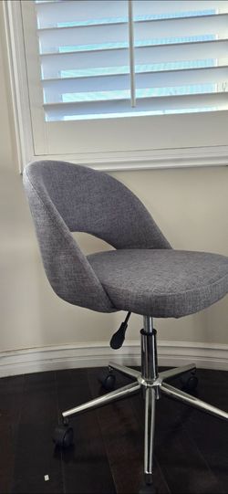 Gray Swivel Adjustable Vanity Office Bedroom Powder Room Livingroom Kids Cigar Lounge Chair