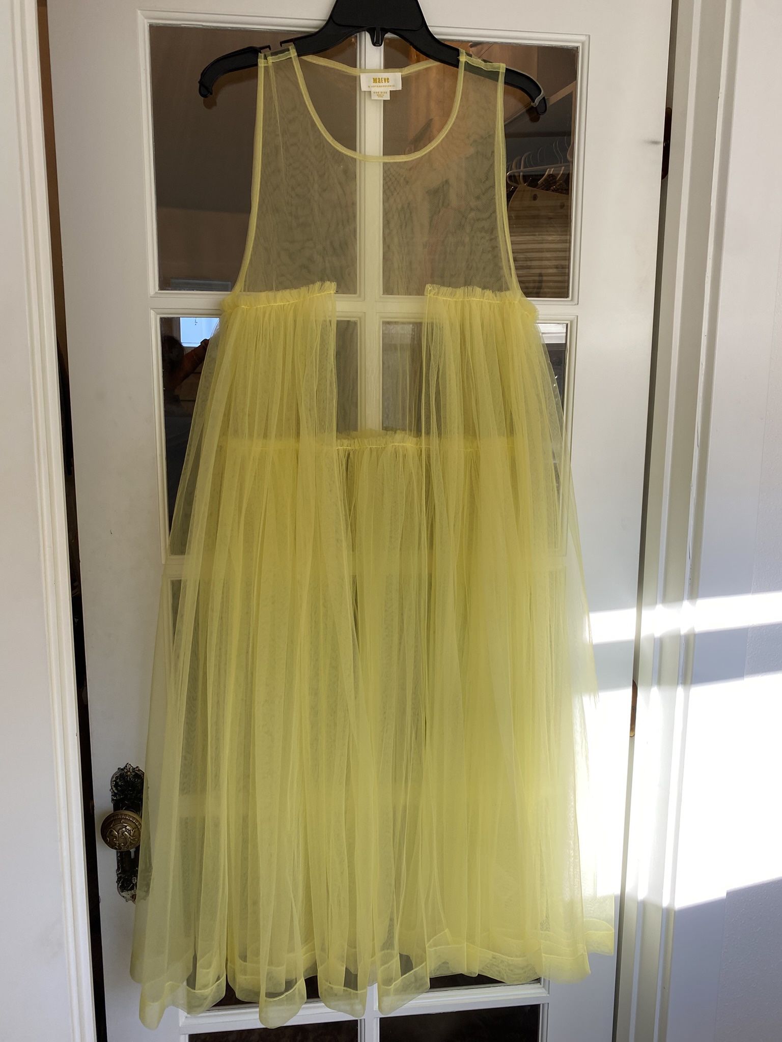 Maeve Sleeveless Sheer Tulle Overlay Duster