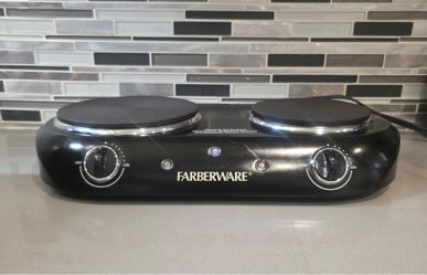 FARBERWARE Black Electric Double Cooktop