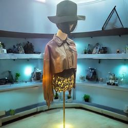 Vintage One of a Kind Harley Davidson Fringed Cropped Brown Leather Jacket