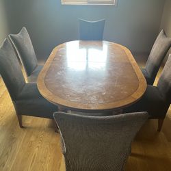 Dining Table With 6 Chairs And 2 Extension Leaf 