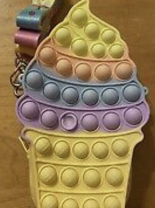 Pop-it Ice Cream Purse Shoulder Bag Handbag Push Bubble Sensory Toy Xmas Gift Ne