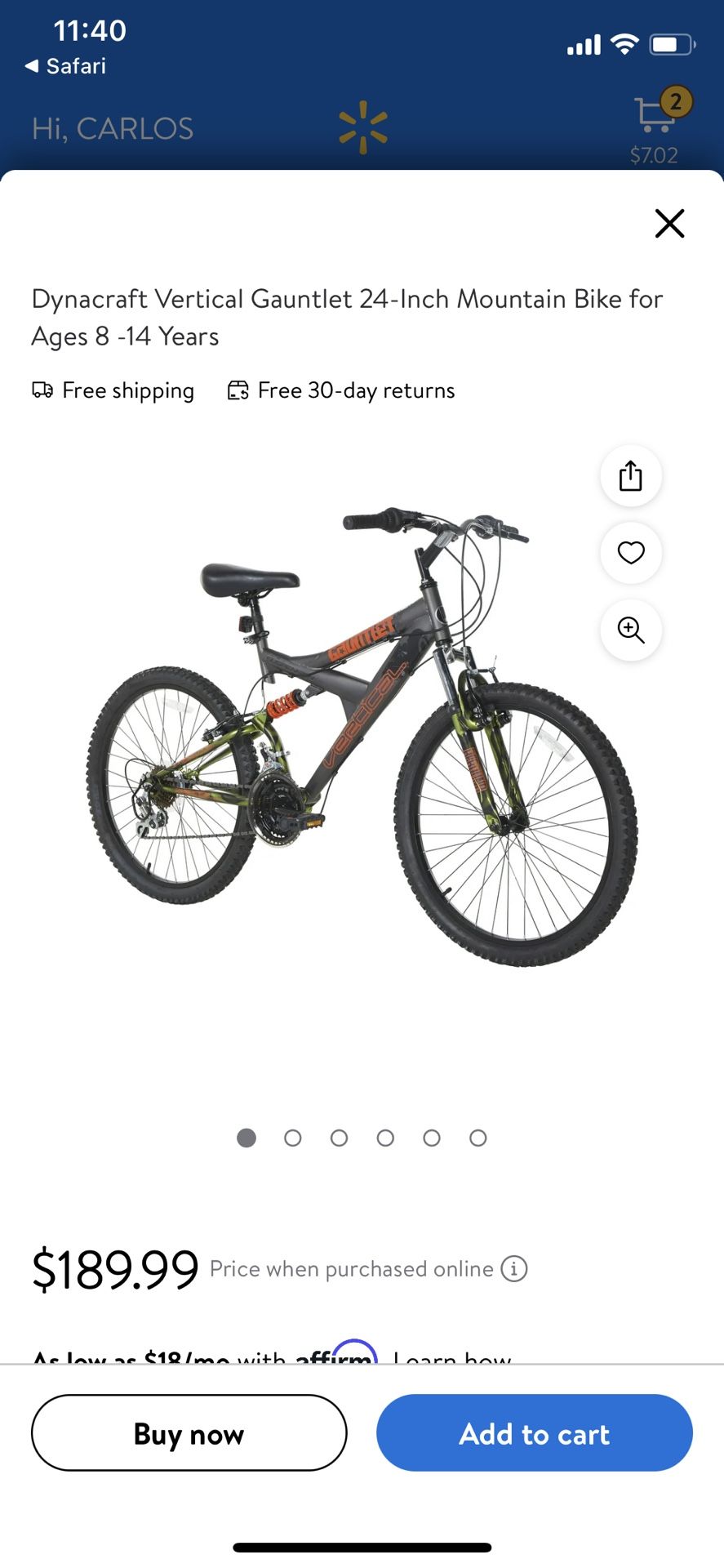 Vertical Gauntlet Dynacraft 24 Inch Gauntlet Mountain Bike 24 Inch