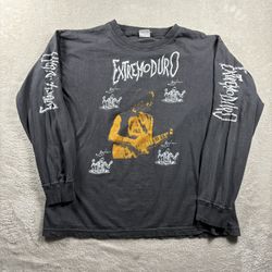 Vintage 1990s Extremoduro Agila Records Rock Mens M Black T Shirt Long Sleeve#4A
