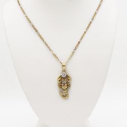 14K Gold Chain with Scorpion Pendant. Approx. 20" L Chain 1.80" L Pendant, Approx. 10.7g.