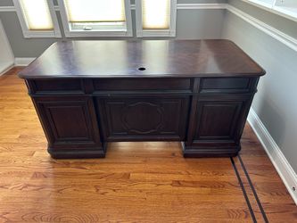 66 inch Executive Cherry Wood Office Desk Double Pedestal Home Office Desk