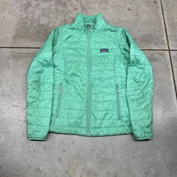 vintage patagonia nano puff mint green puffer jacket size xs WOMENS / HAS HOLES
