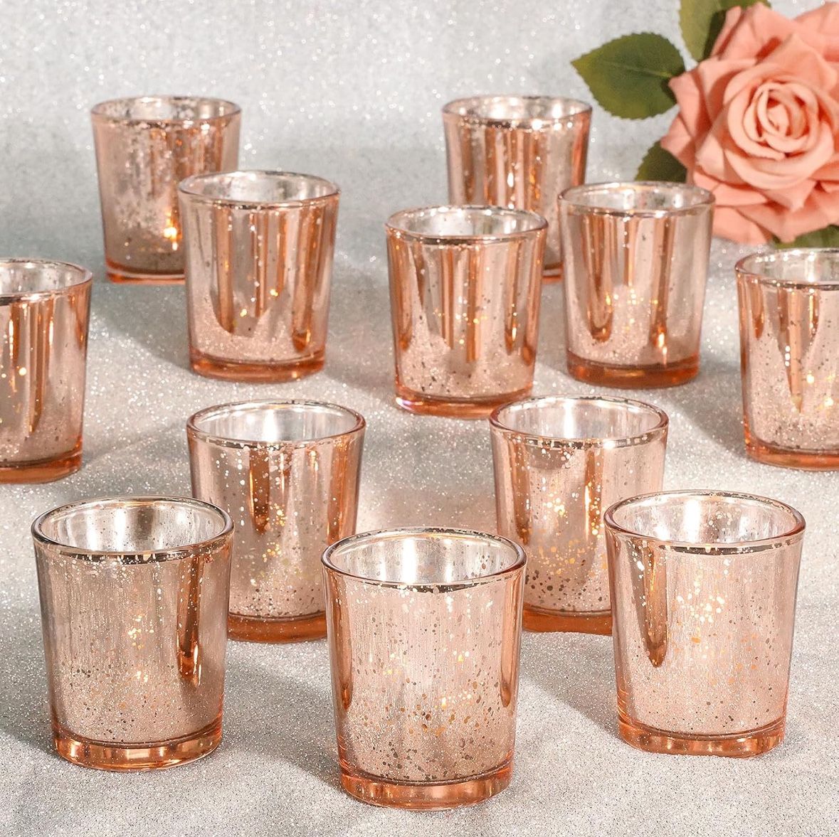 Rose Gold Votive Candle Holders 72 Pieces 