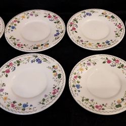 Set Of 6 Farberware Stoneware Saucer Plates