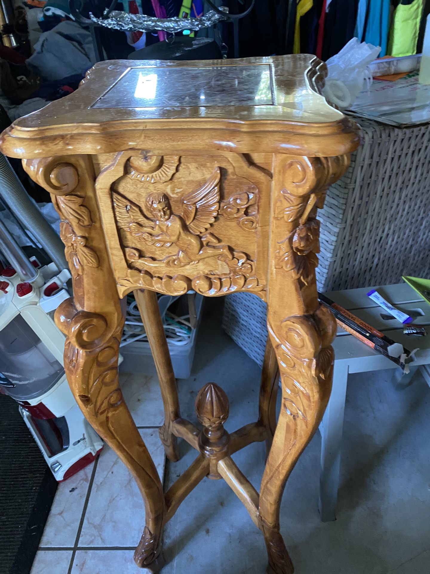 And carved French pedestal