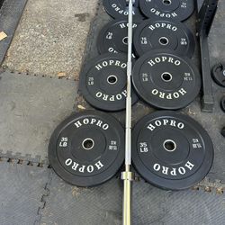 Olympic Barbell & Bumper Plates 