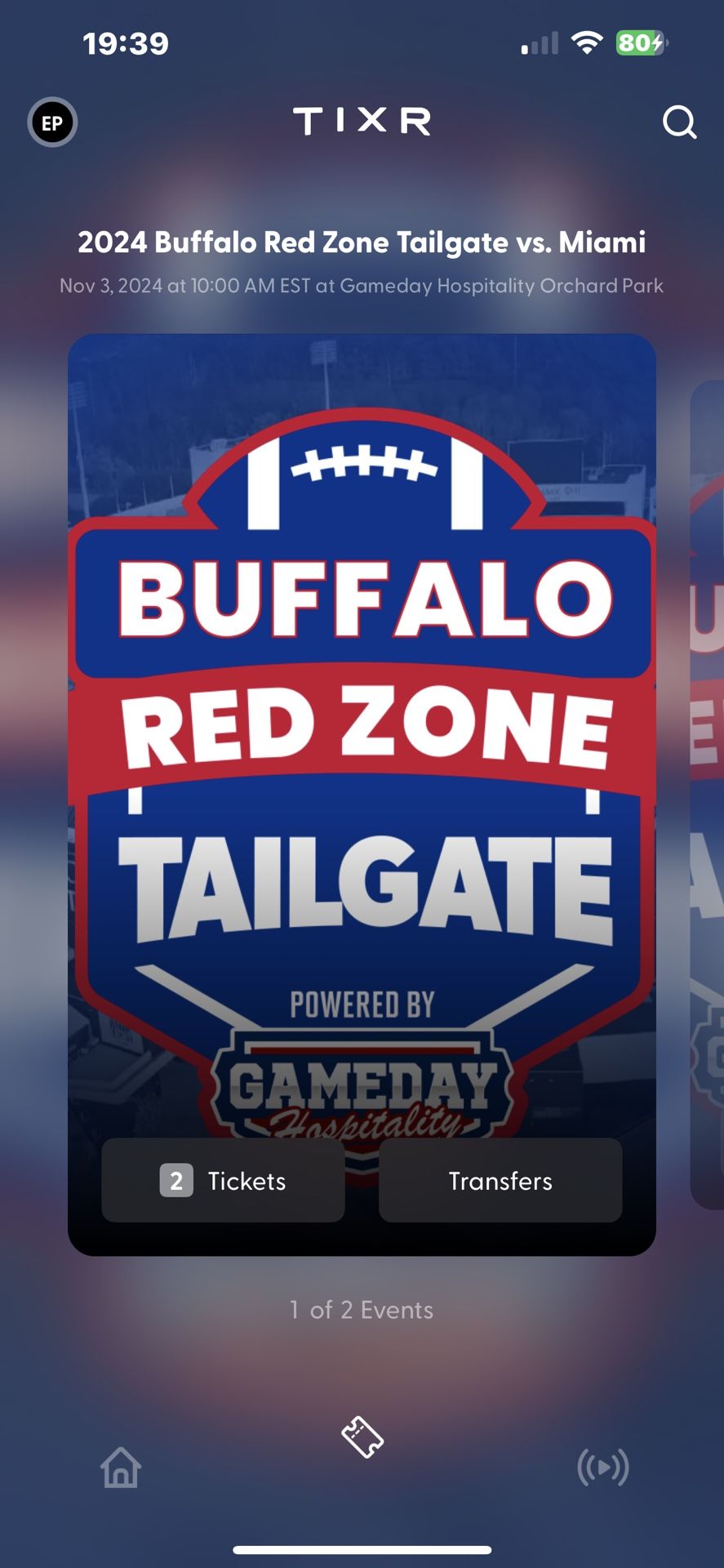 Bills VIP Tailgate tickets