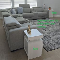 Sofa Side Stands (2) – White with Color Lighting 