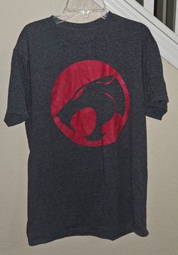 ThunderCats Logo T-Shirt featuring the iconic red Eye of Thundera symbol, dark gray. Medium