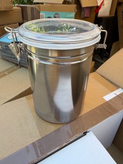 Stainless Steel Canister with Clear Lid