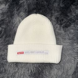 Supreme Property Label Beanie White"