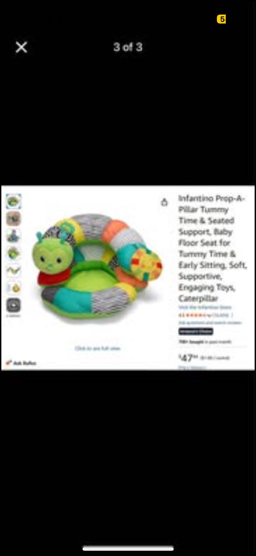 tummy time pillow-prop a pillar, caterpillar
