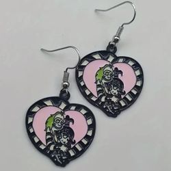 Beetlejuice Cartoon Earrings Lydia Deetz Dangle Earrings Halloween 👻🖤💚BRAND NEW IN PACKAGING - Horror