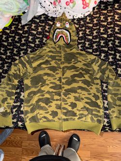 Bape camo shark zip up