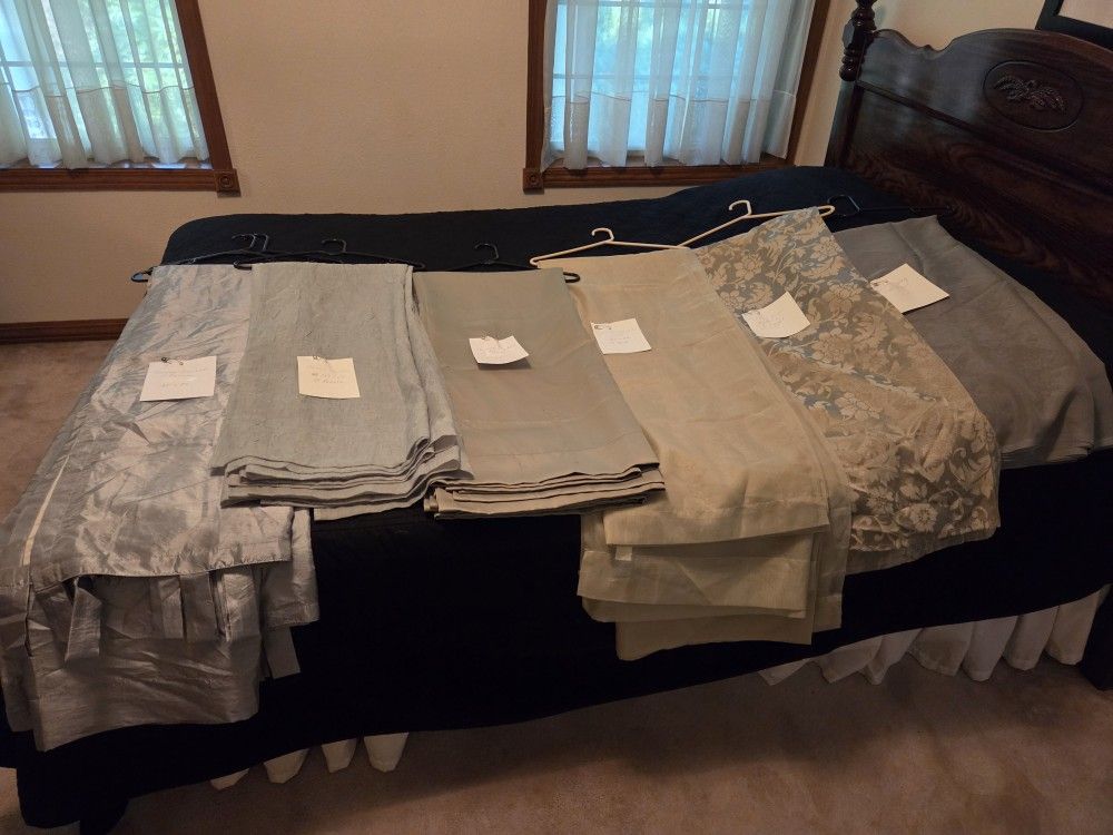 Large Lot Of Curtains Black Out Sheers Swags 8 Pictures