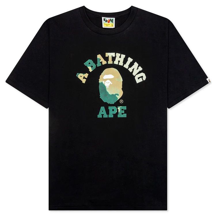 Bape Black Tie Dye College T-shirt XXL