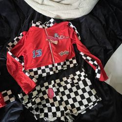 Dreamgirl Racecar driver SHIRT RED SIZE M red sexy Halloween costume W/ Shorts