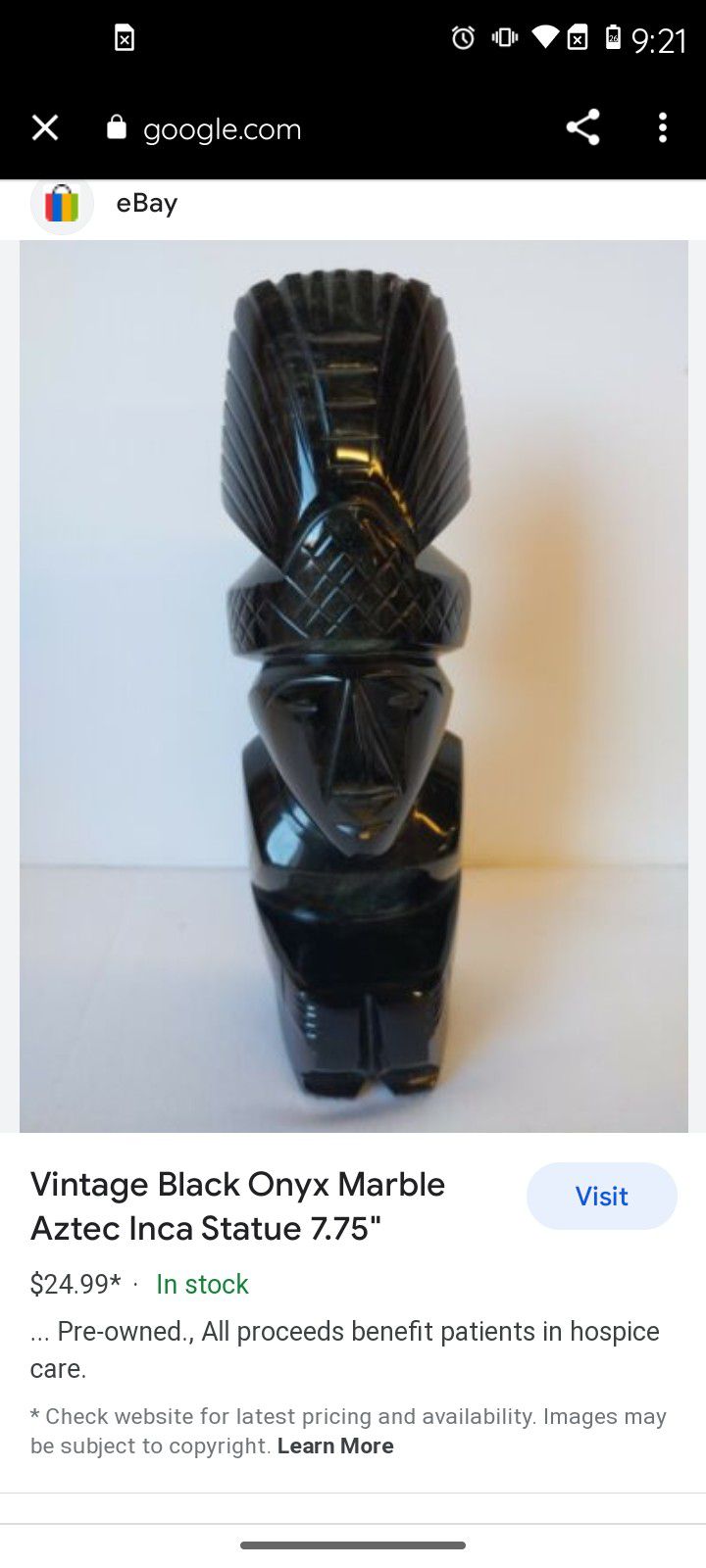 Vintage Black Onyx Aztec 