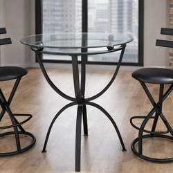 Modern Black Metal Bistro Set – Table + 2 Bar Stools✨️💫