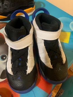 🔥 BLACK BLUE AND WHITE BOYS JORDANS 🔥 