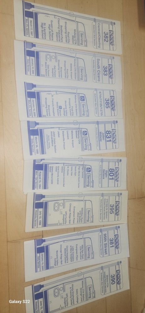 collection of Pace Suburban Bus Service transfer slips,
