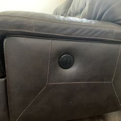 Leather Couch With Electric Recliners
