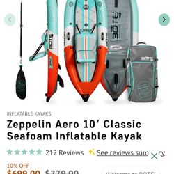 BOTE Zeppelin Aero 10' Classic Seafoam Inflatable Kayak