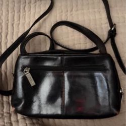 Hobo International Leather Crossbody Bag Purse, Black Leather